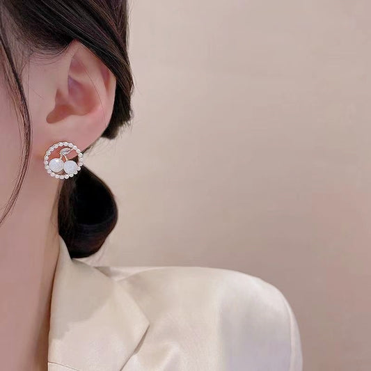 Trendy High-grade Cherry Zircon Ear Studs