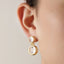 14K Real Gold Plating Round Ring Earrings Micro-Inlaid